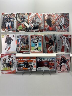 Joe Burrow & Ja'Marr Chase Cincinnati Bengals 14 card lot w/Tee Higgins